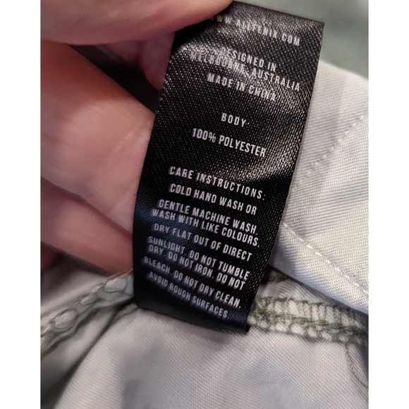 Allfenix Sage Green Palm Tree Print Mesh Lined Swim Trunks Size XL - Picture 6 of 6